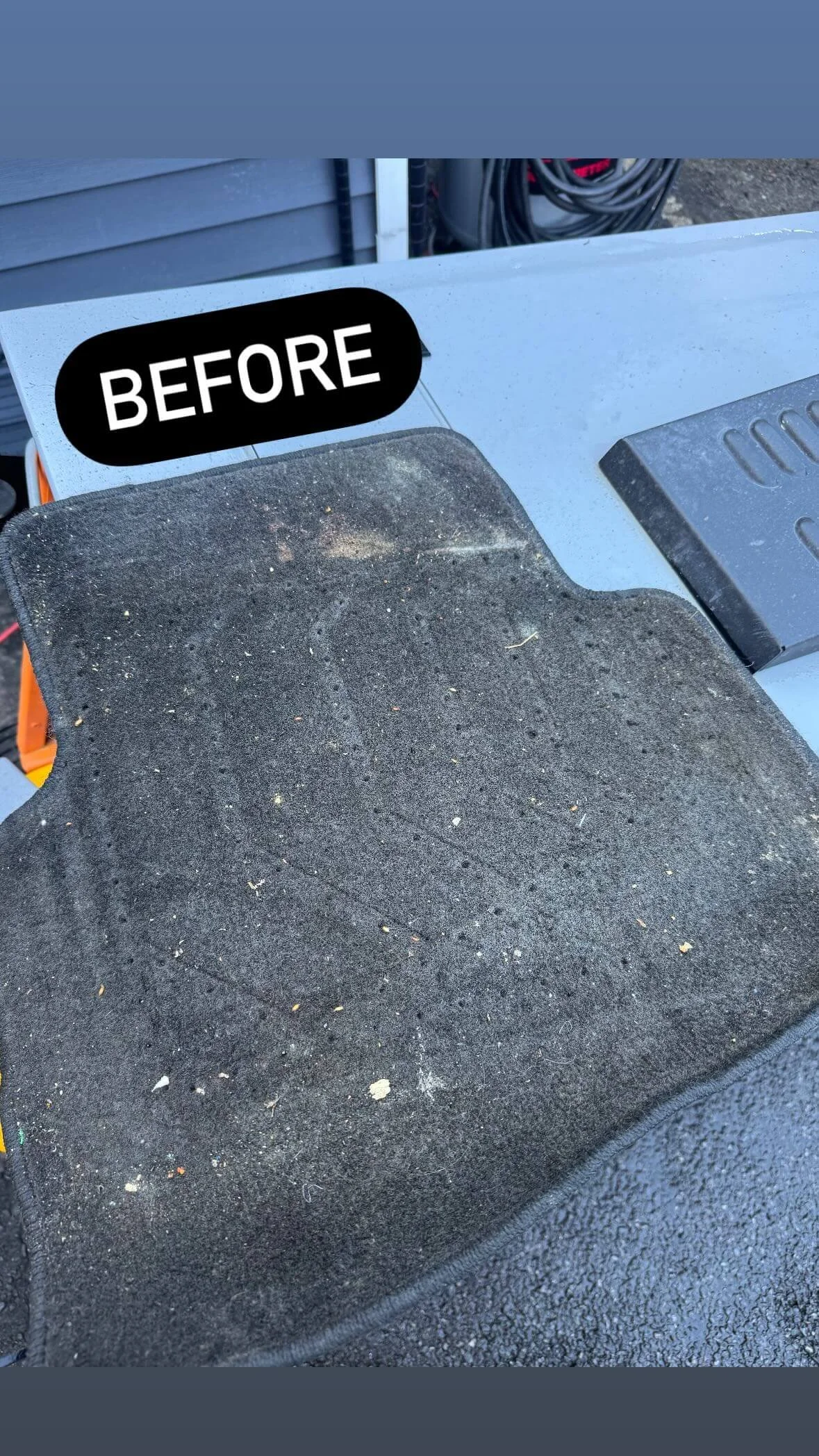 Before and after car detailing