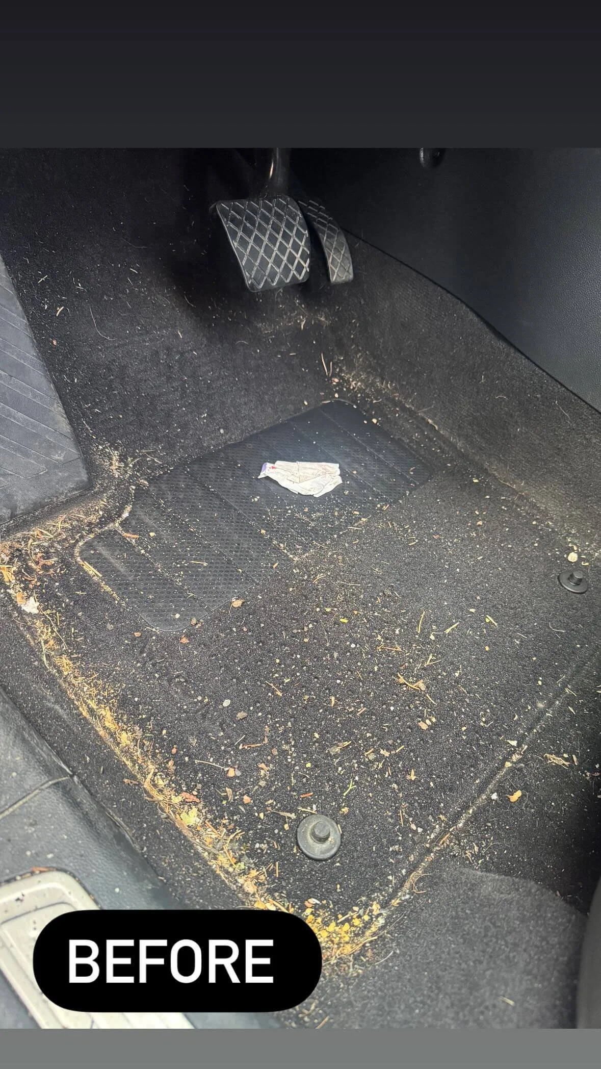 Before and after car detailing