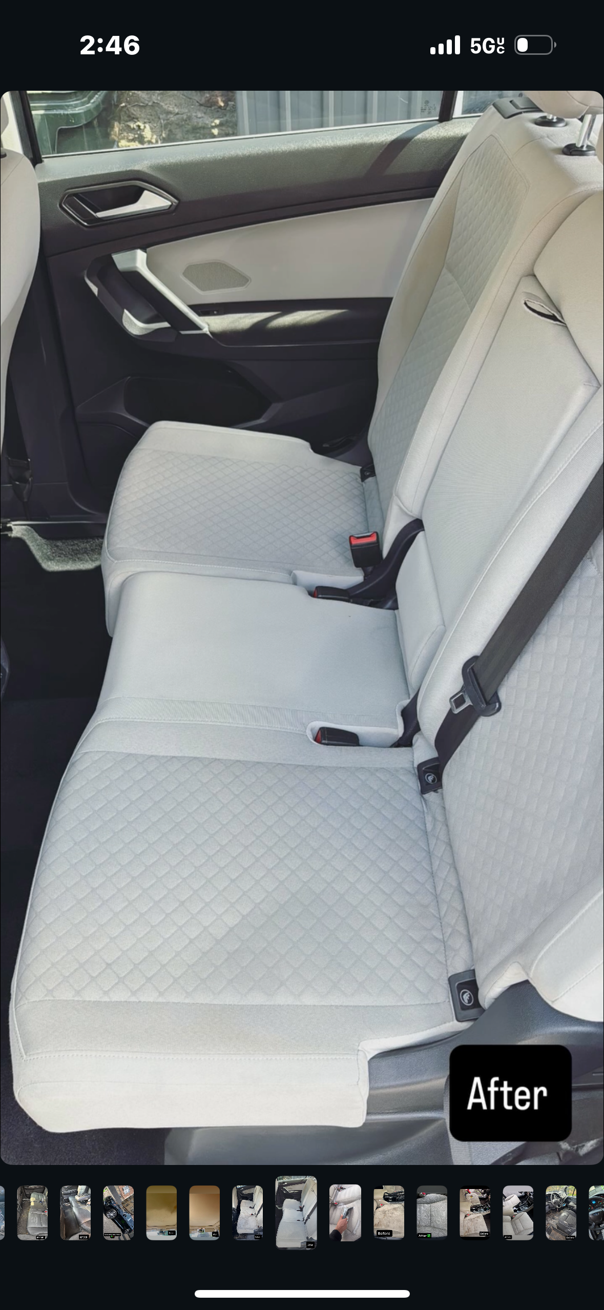 Before and after car detailing