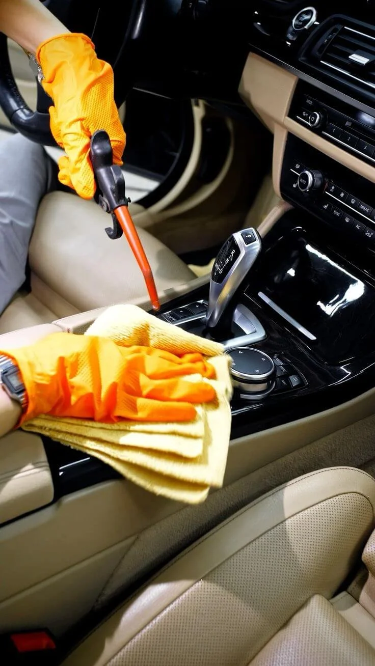 Before and after car detailing