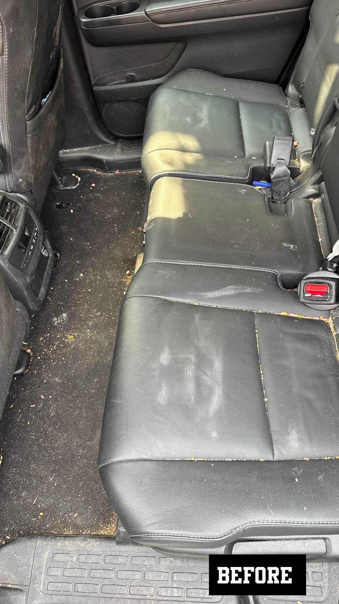 Before and after car detailing