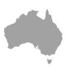 Silhouette of the map of Australia in gray.