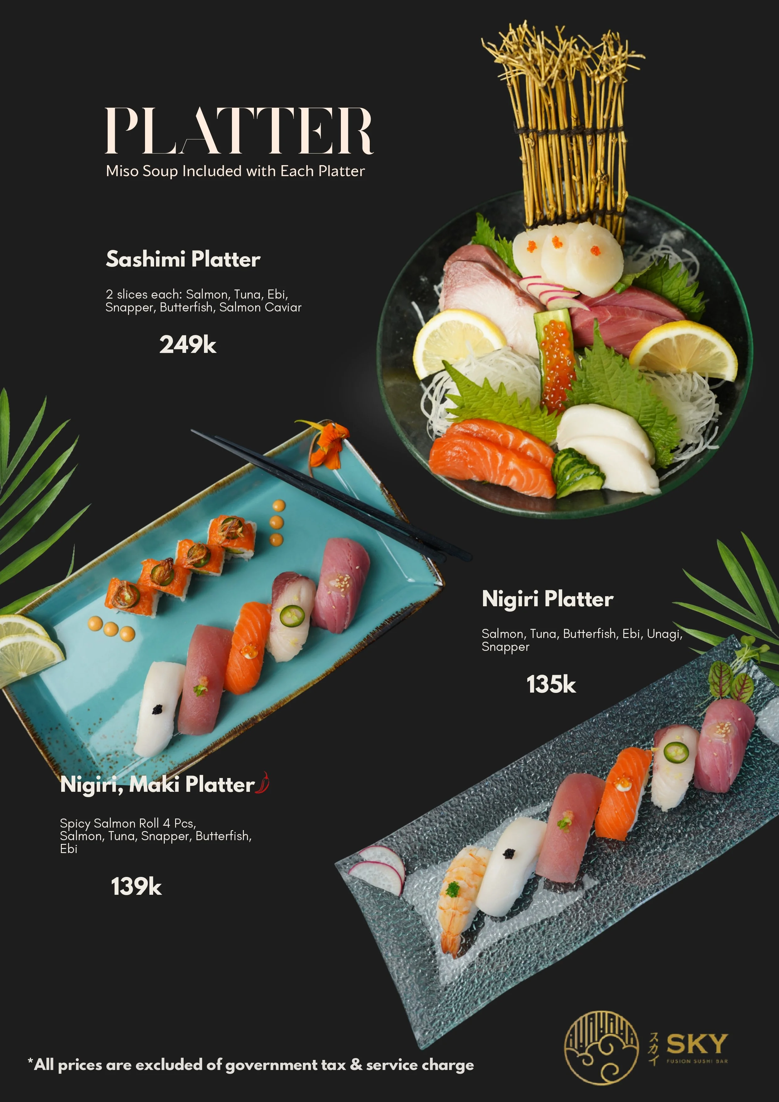 Sky Sushi Menu - Page 6, Sushi Platter