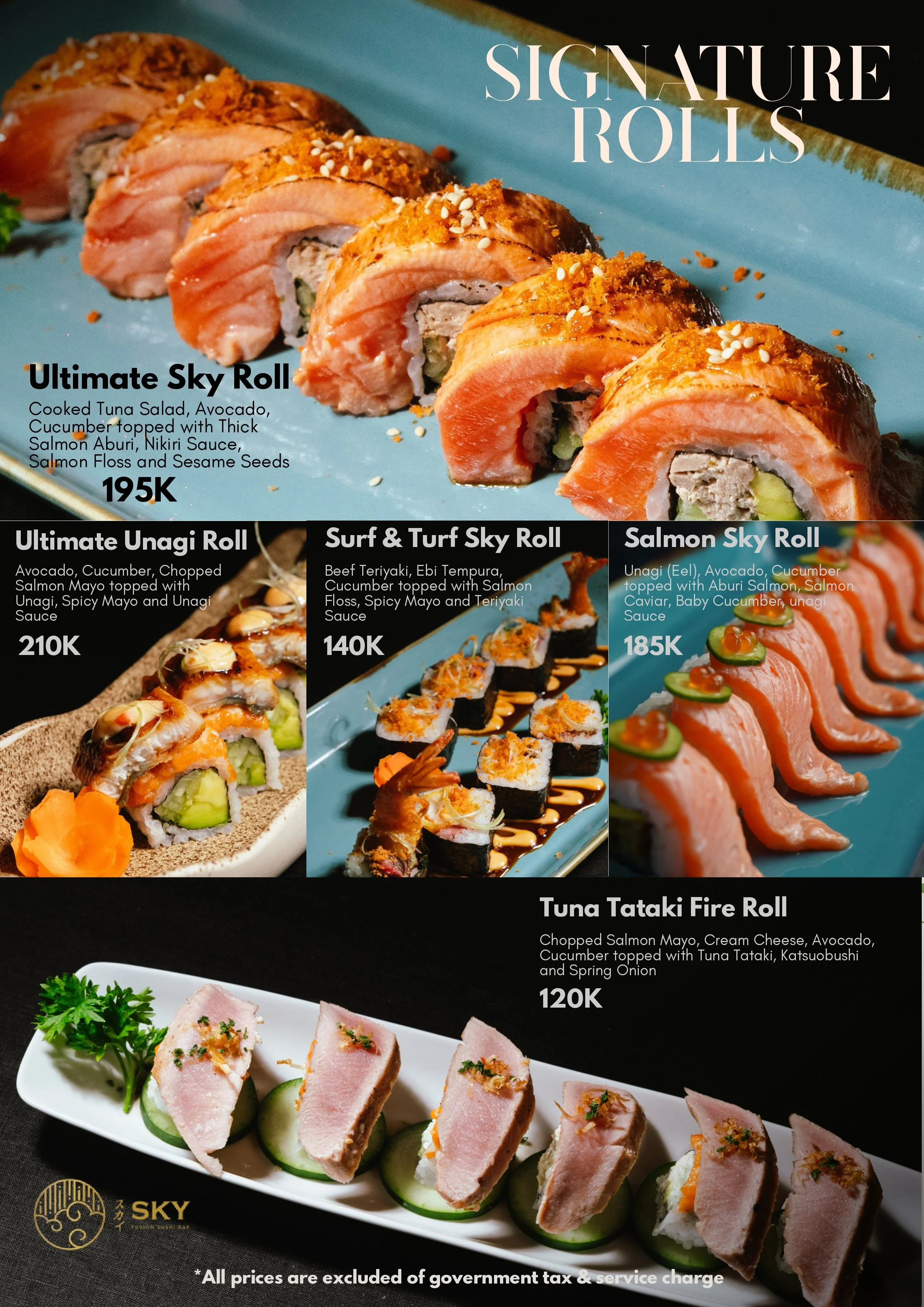 Sky Sushi Menu - Page 9, Signature Rolls