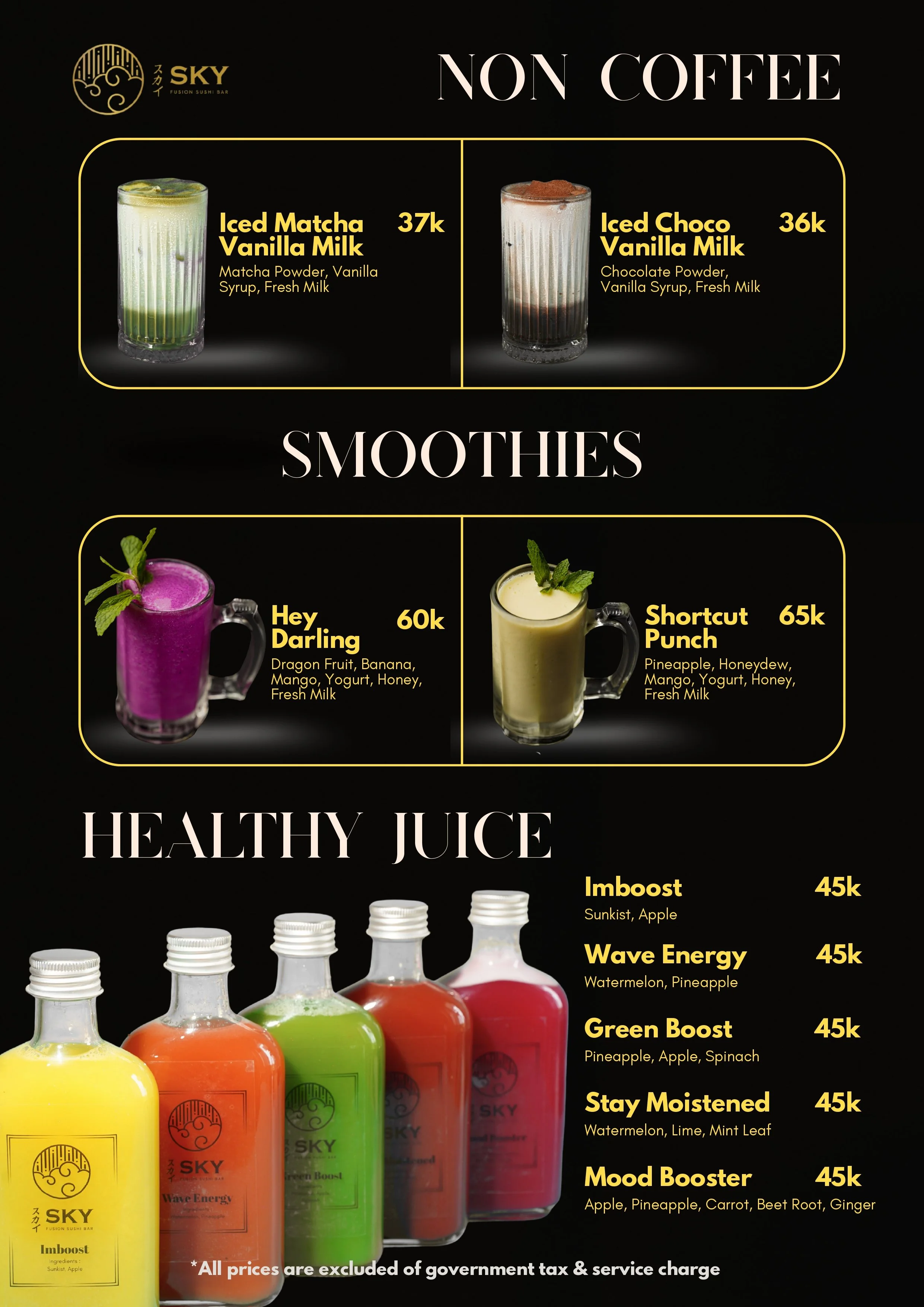 Sky Sushi Menu - Page 14, Beverage