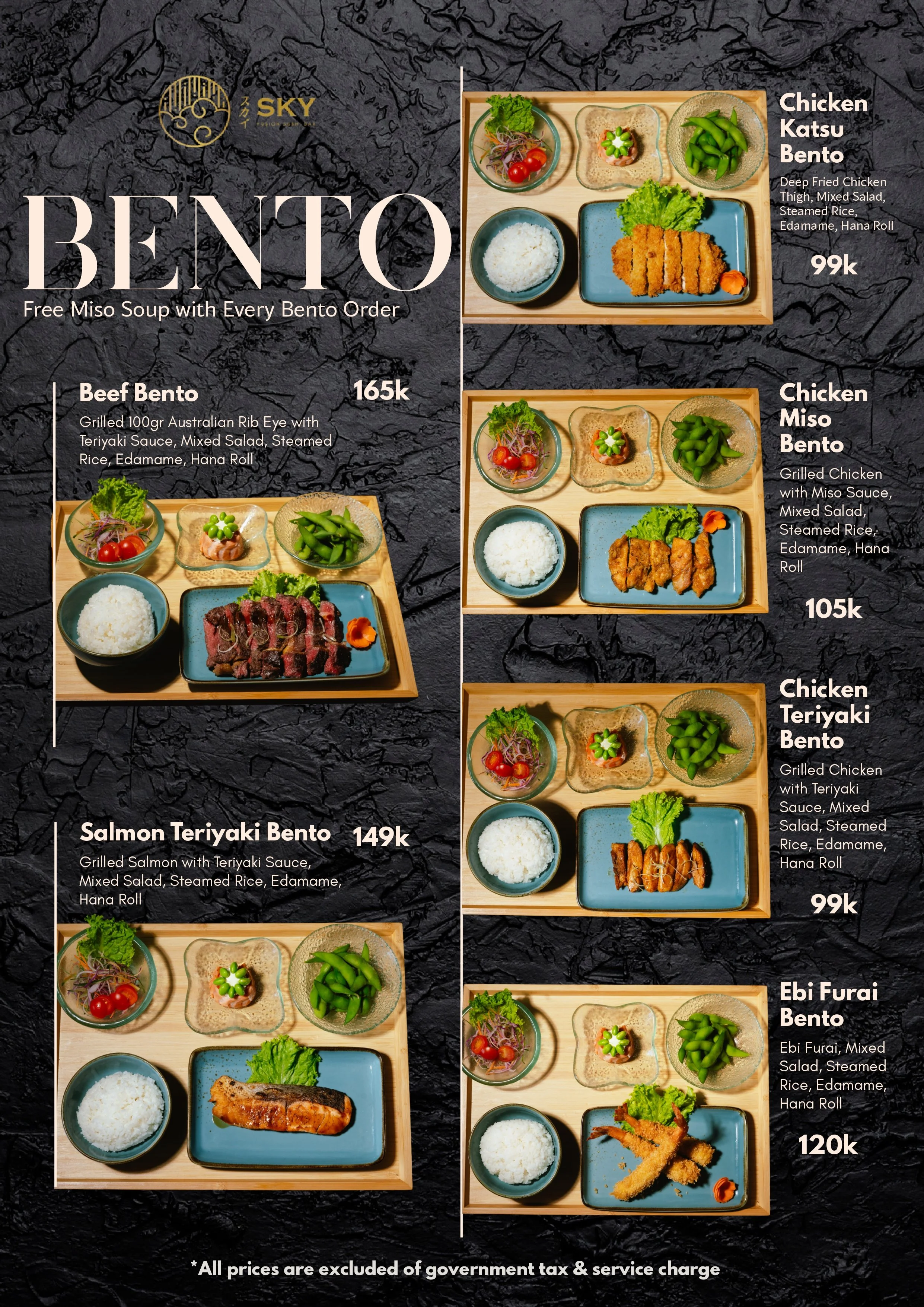 Sky Sushi Menu - Page 8, Bento