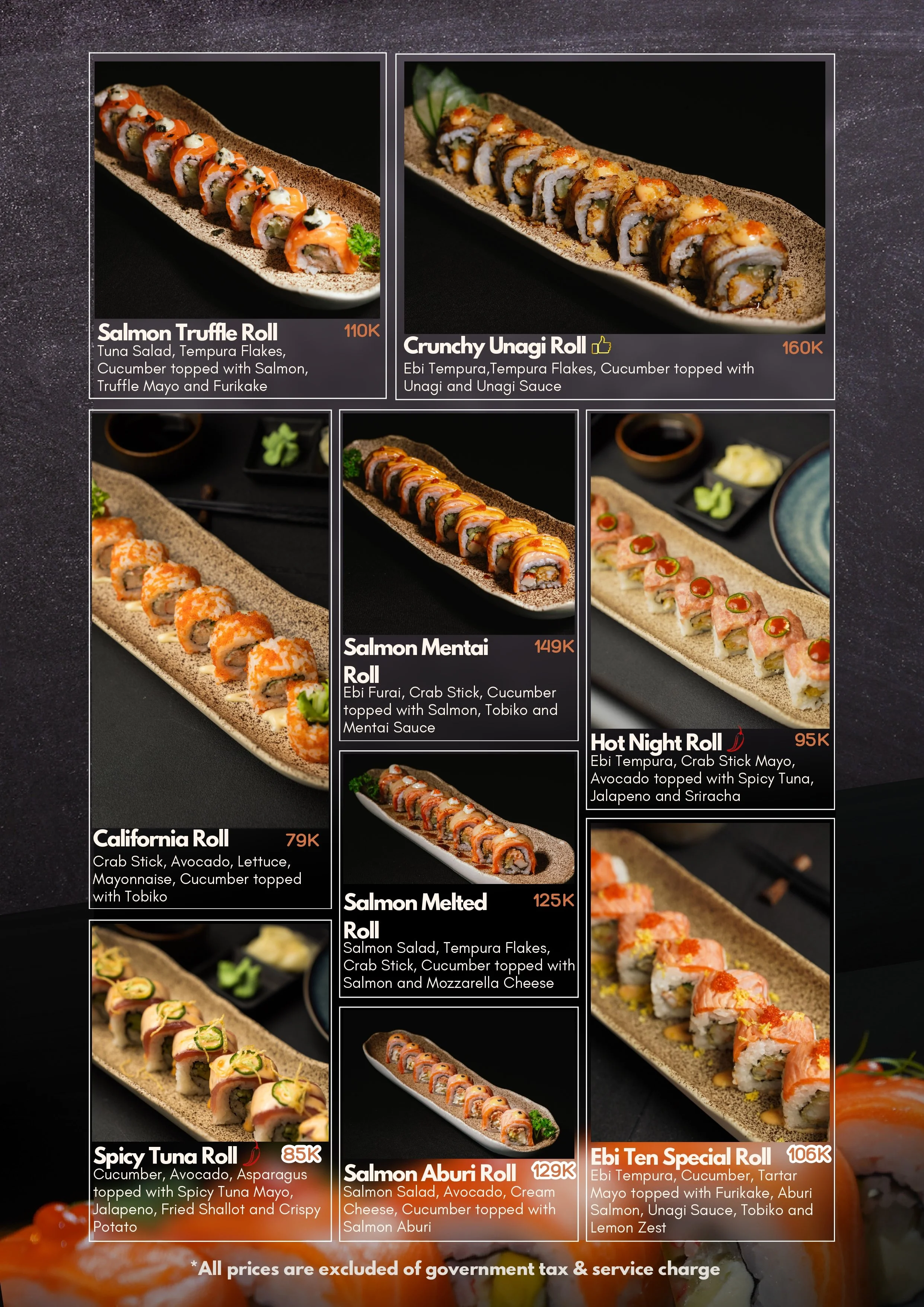 Sky Sushi Menu - Page 11, Fusion Sushi Roll