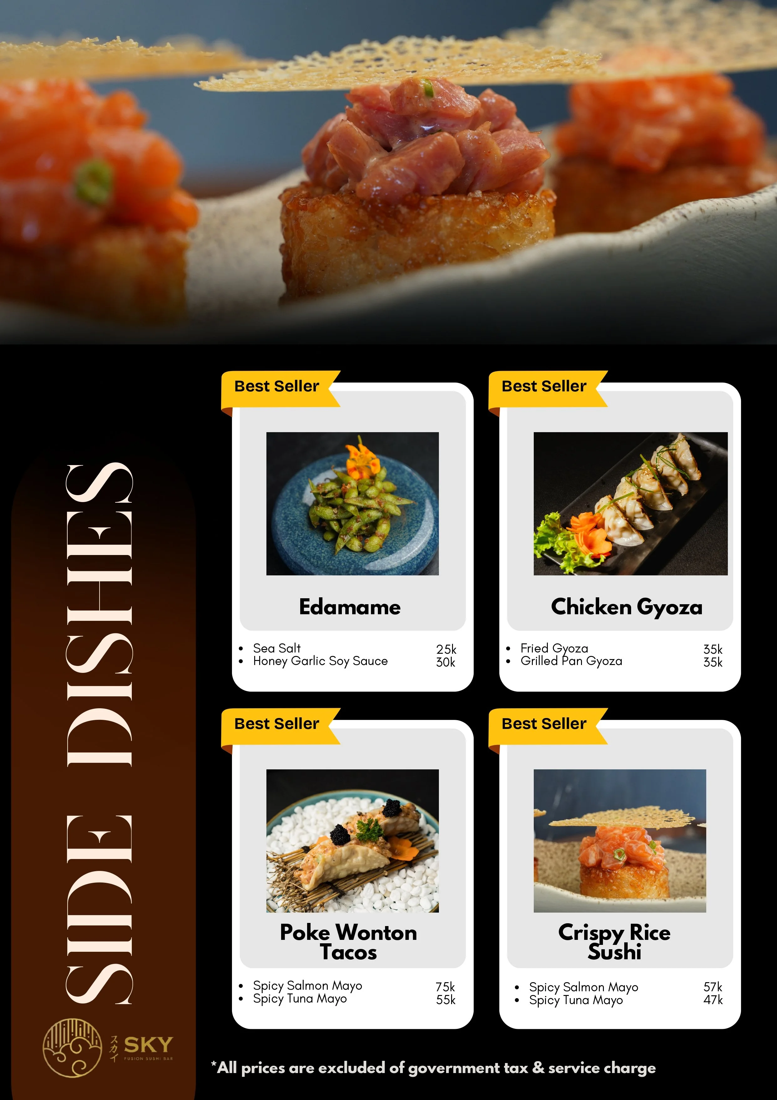 Sky Sushi Menu - Page 1, Side Dishes