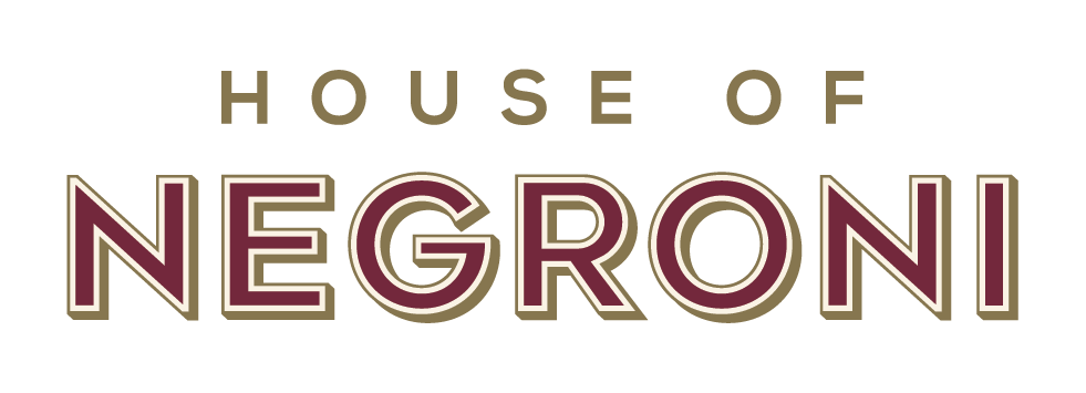 Logo for House of Negroni in black, gold, and burgundy colors.