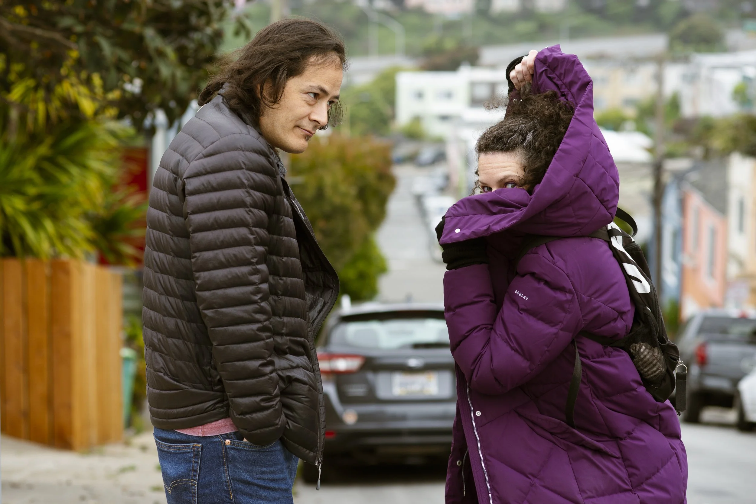 Fun pretend photoshoot in San Francisco