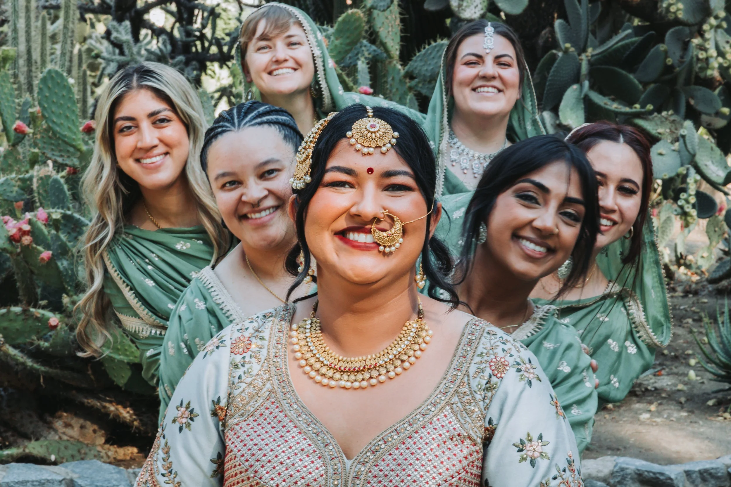 Indian wedding bridesmaids in California State Capitol Park in Sacramento