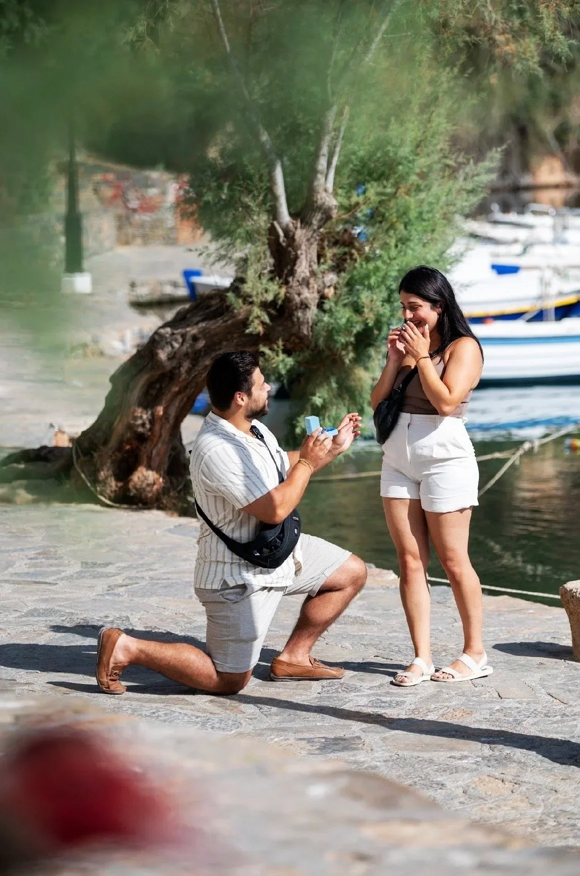 Shay from Shay does Weddings in her own proposal in Crete, Greece!