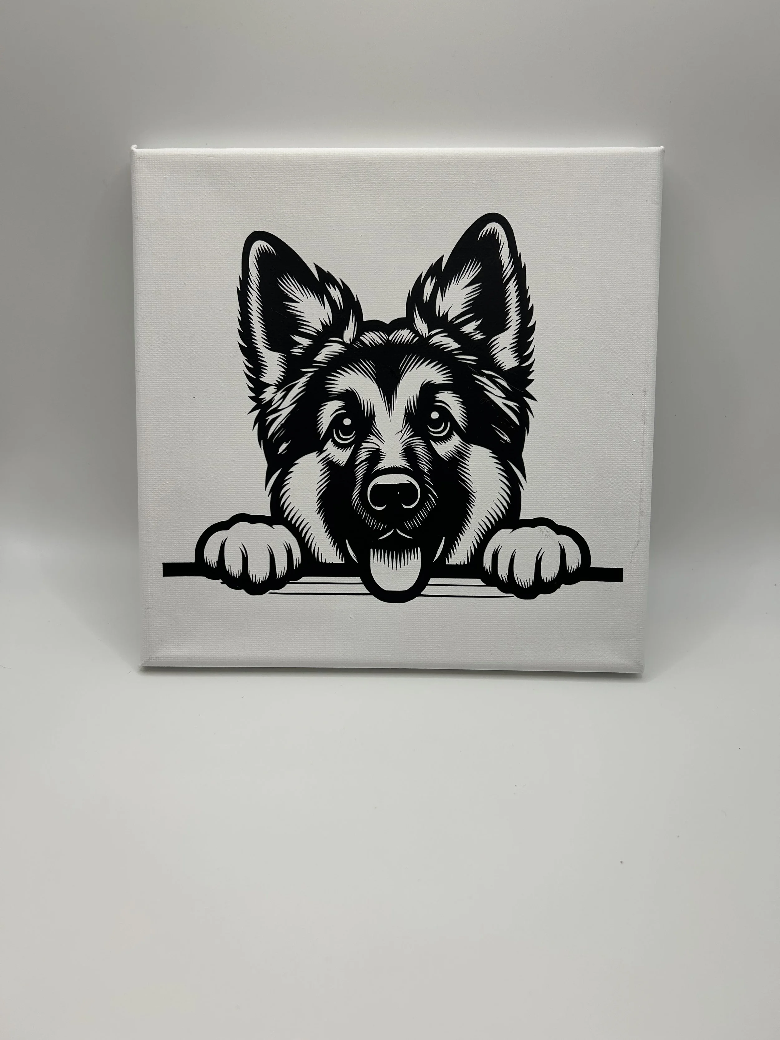 Peeping Dog Canvas