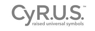 Cvr.us logo with the text "raised universal symbols" underneath