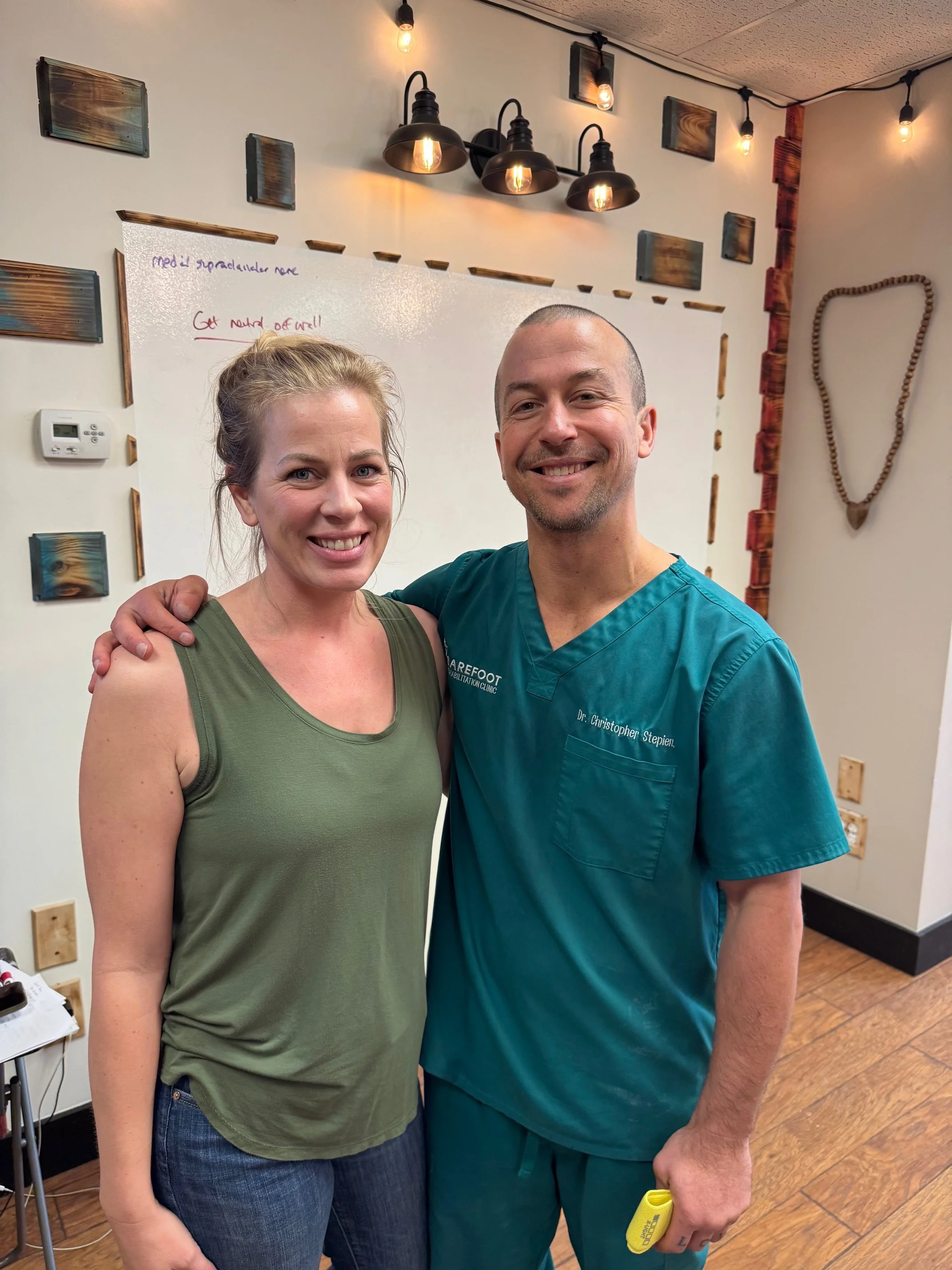 Autumn Barnes in hands-on training with the founder of Adhesion Release Methods.