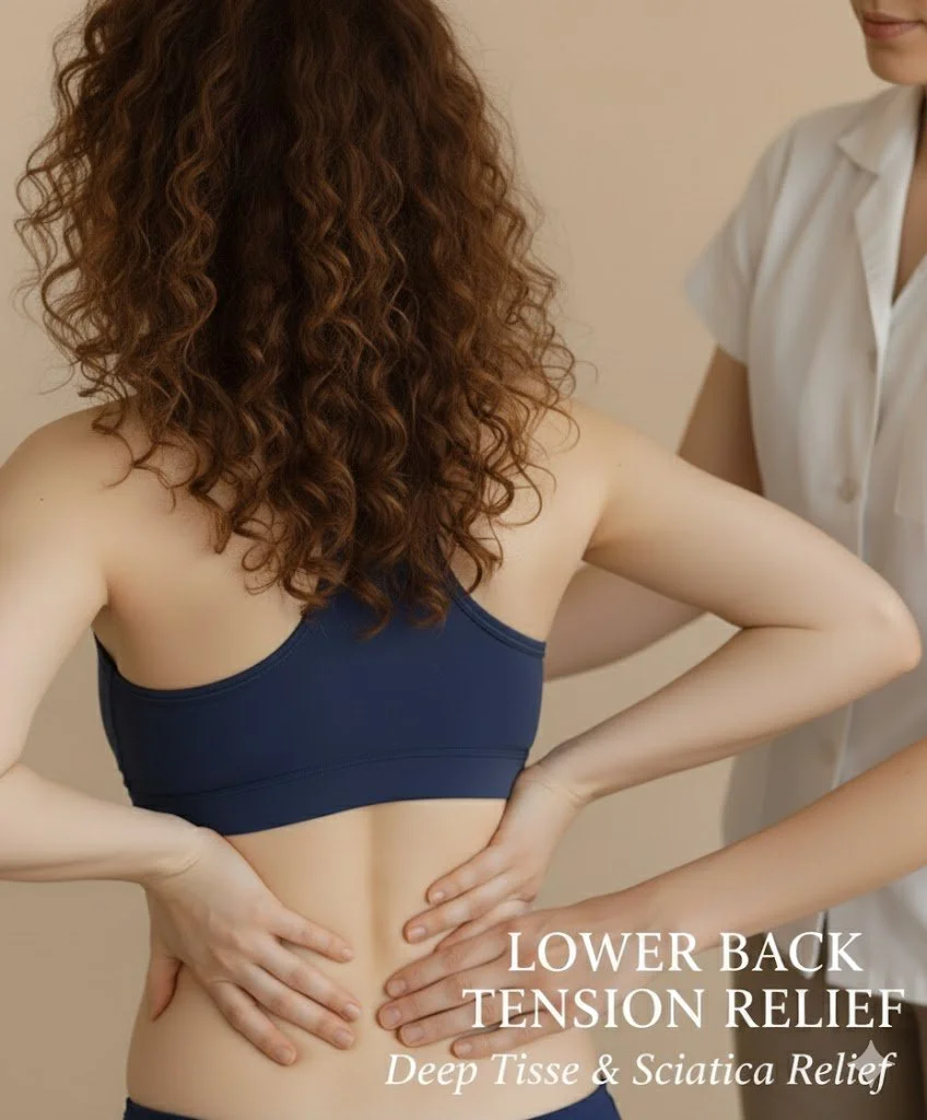 Massage therapy treatment for lower back pain and muscle tension relief