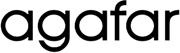 The word 'agafar' written in black lowercase letters.