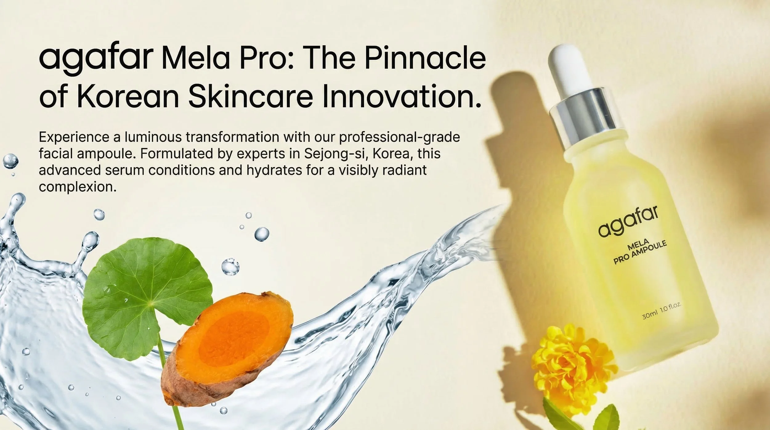 AGAFAR Mela Pro Ampoule, authentic Korean skincare facial serum for radiant-looking skin