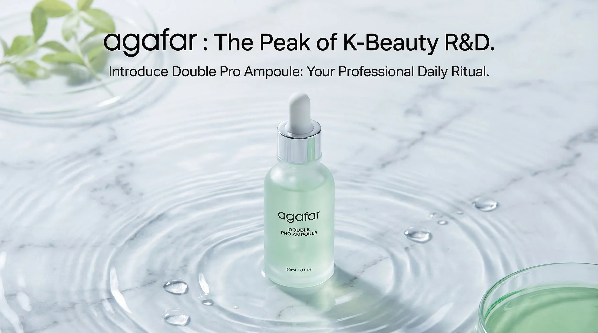 Agafar Double Pro Ampoule Korean skincare serum K-beauty anti-aging firming hydrating.