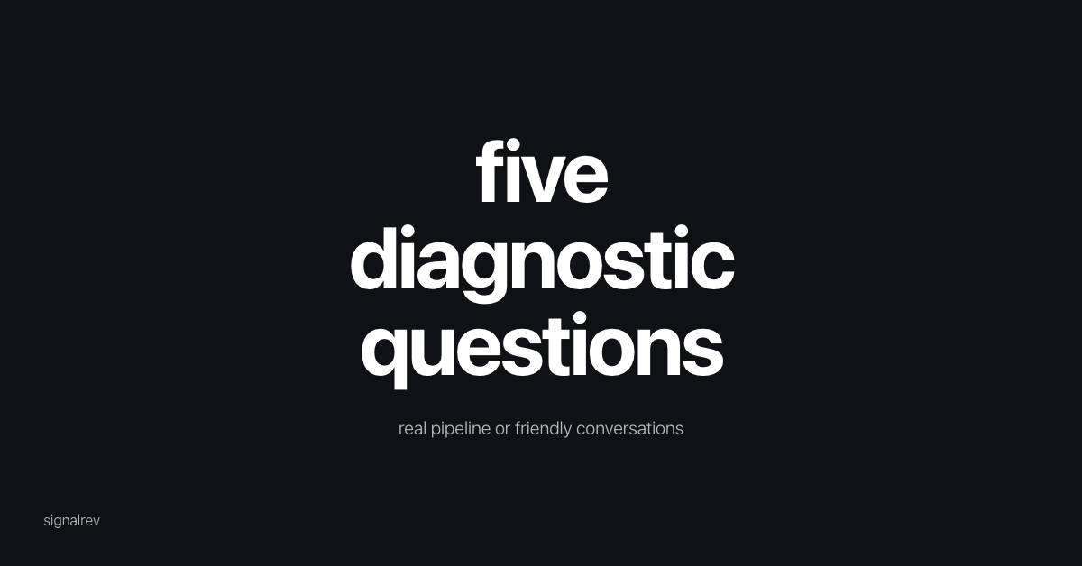 five diagnostic questions that separate real pipeline from friendly conversations