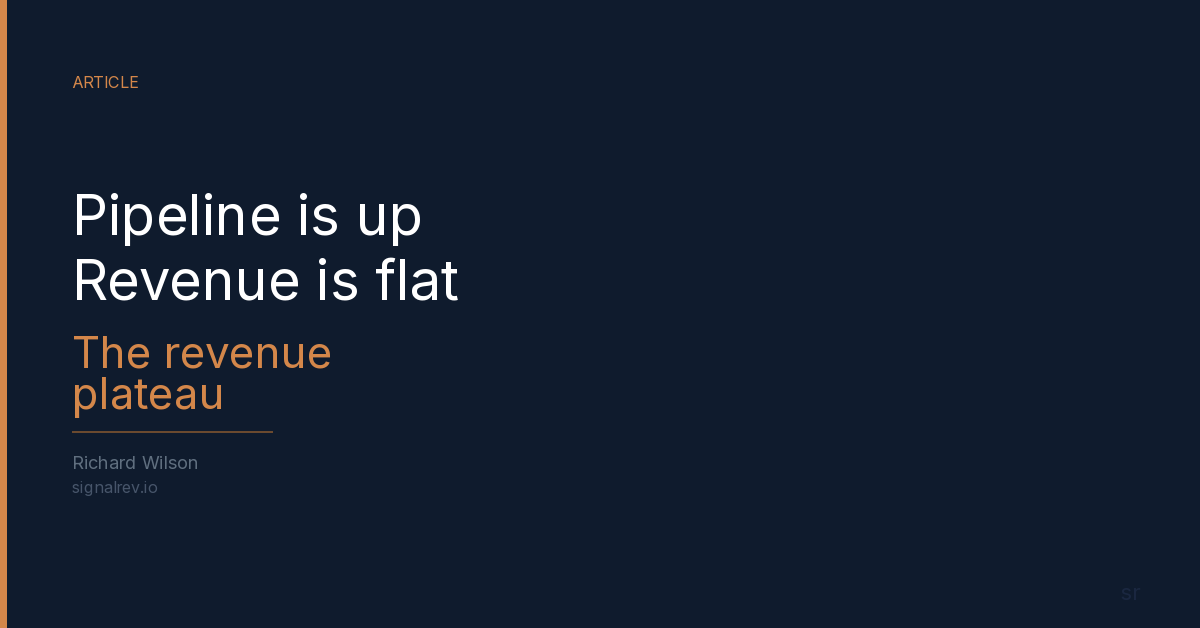 Pipeline is up. Revenue is flat.