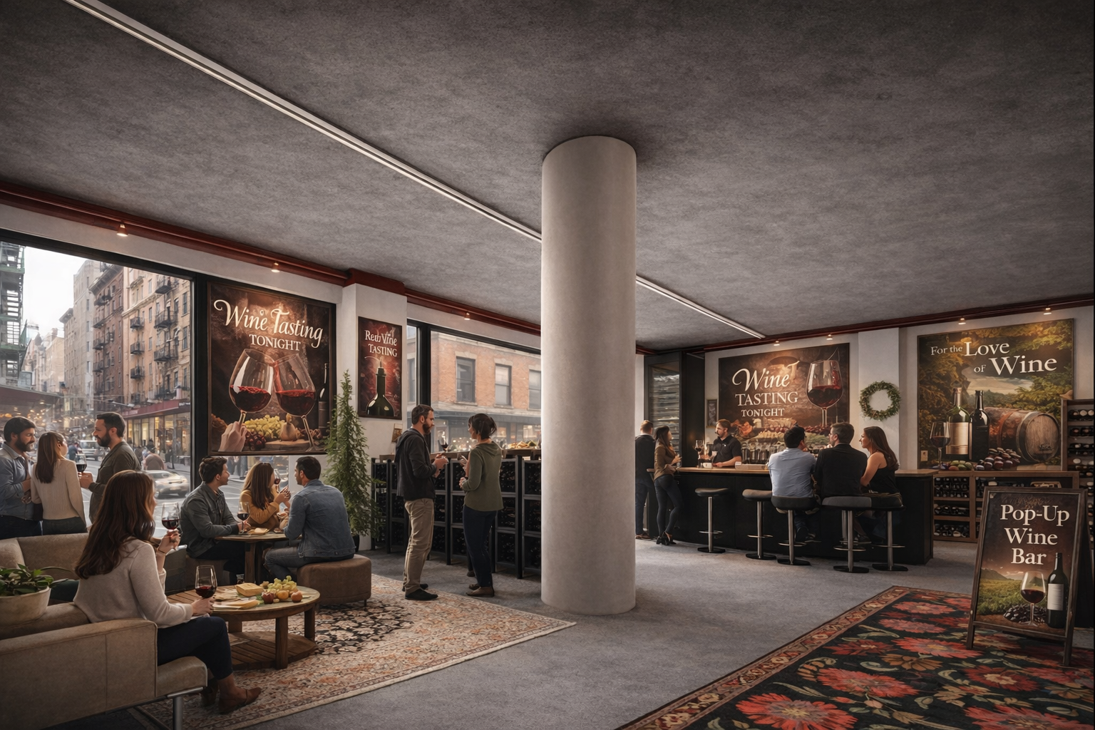 Cellar Street reimagines the wine cellar as a street level encounter. As lead designer and renderer, I shaped the space to feel editorial yet lived in, where Wine Enthusiast’s authority meets the casual rhythm of the city