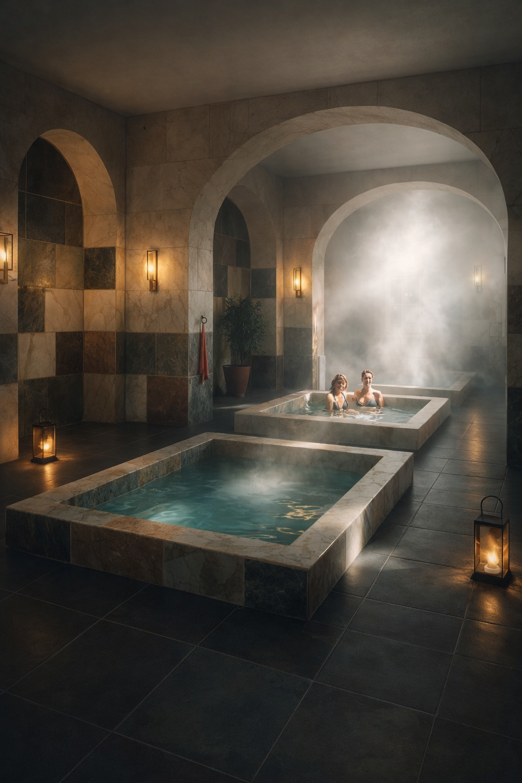 Here you can see specifically the London Baths of the adapted Wellness Club 