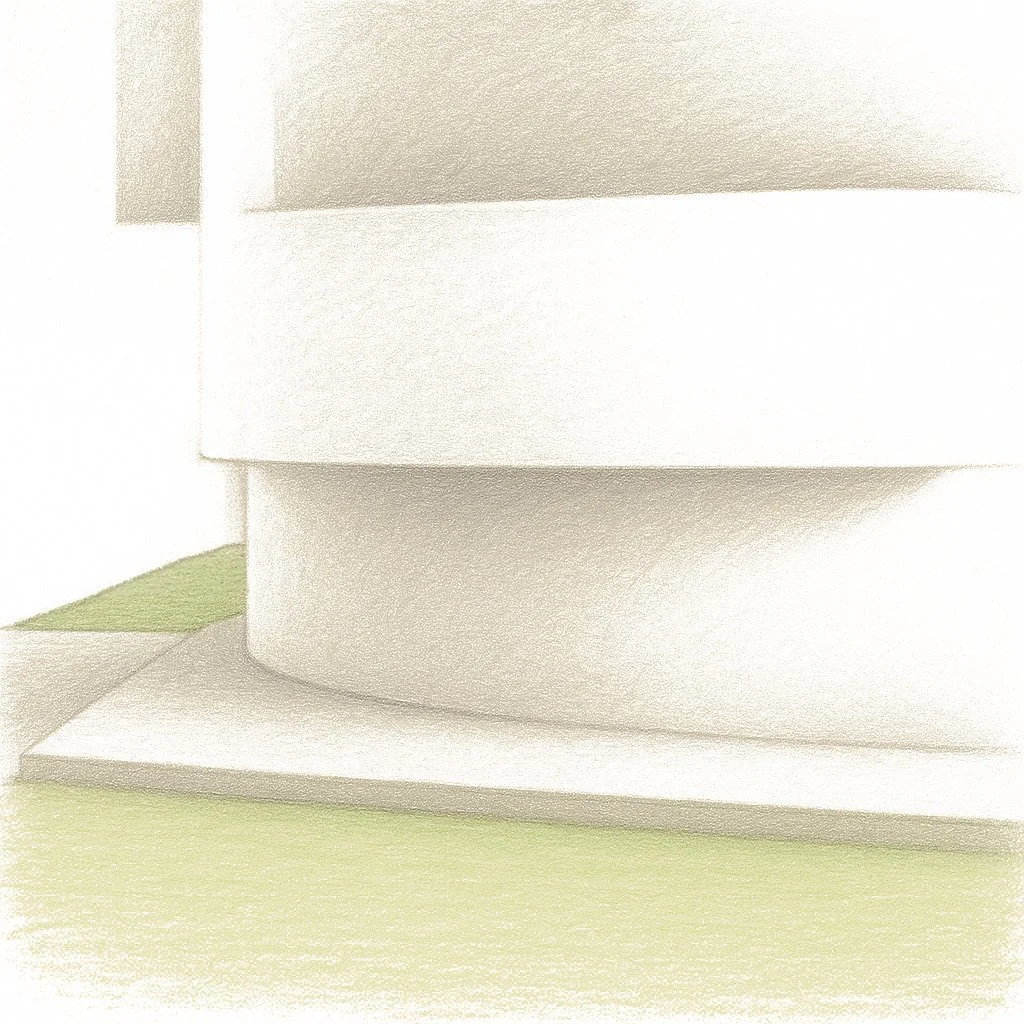 The building’s design hints at the quiet oasis hidden inside