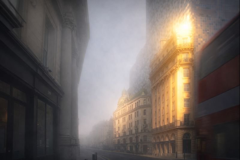 In addition, the facade gets superimposed with overlayed fragments of the existing buildings. Creating a gradient—London itself becomes a tile