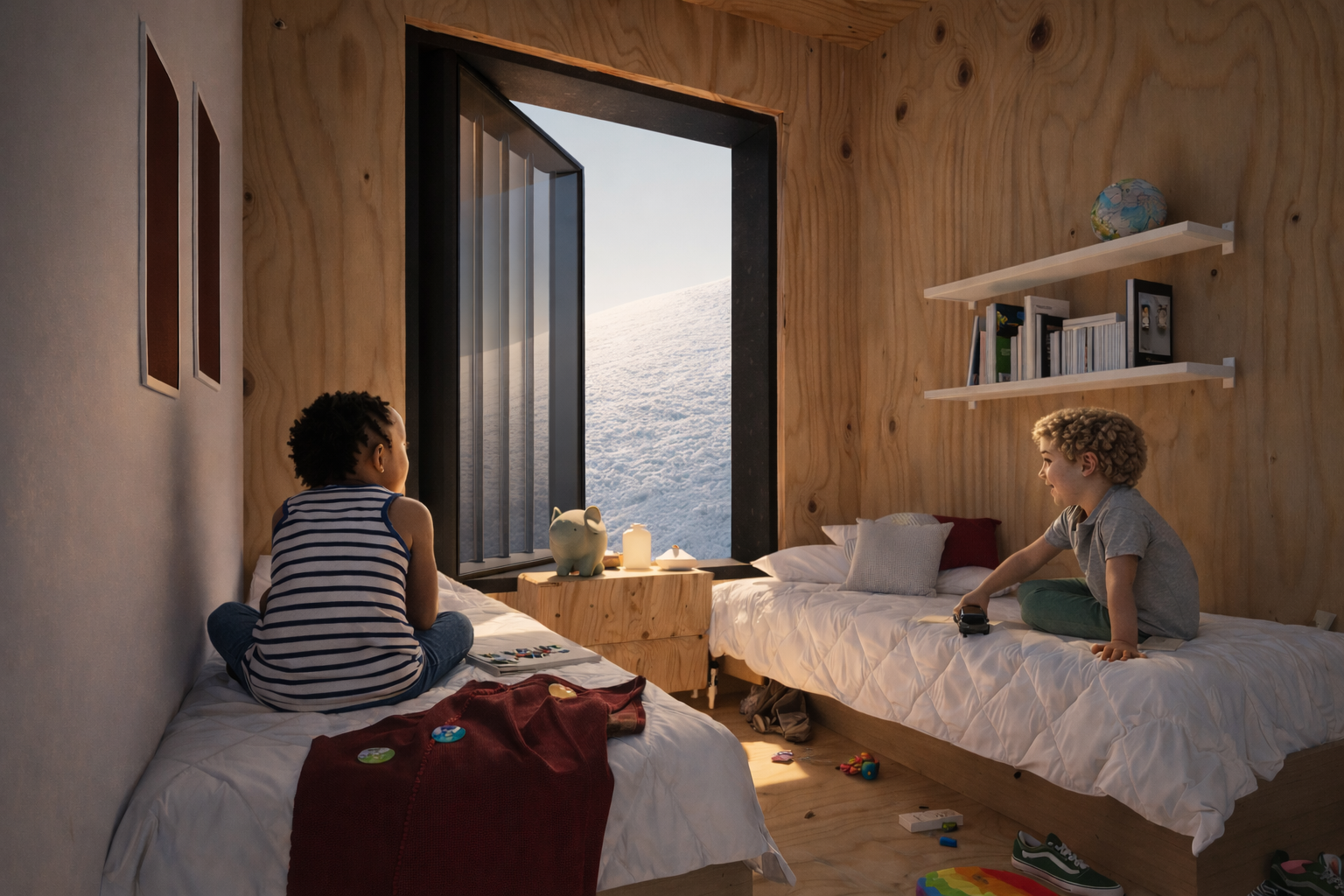 The operable windows make the compact living spaces feel much larger and more open