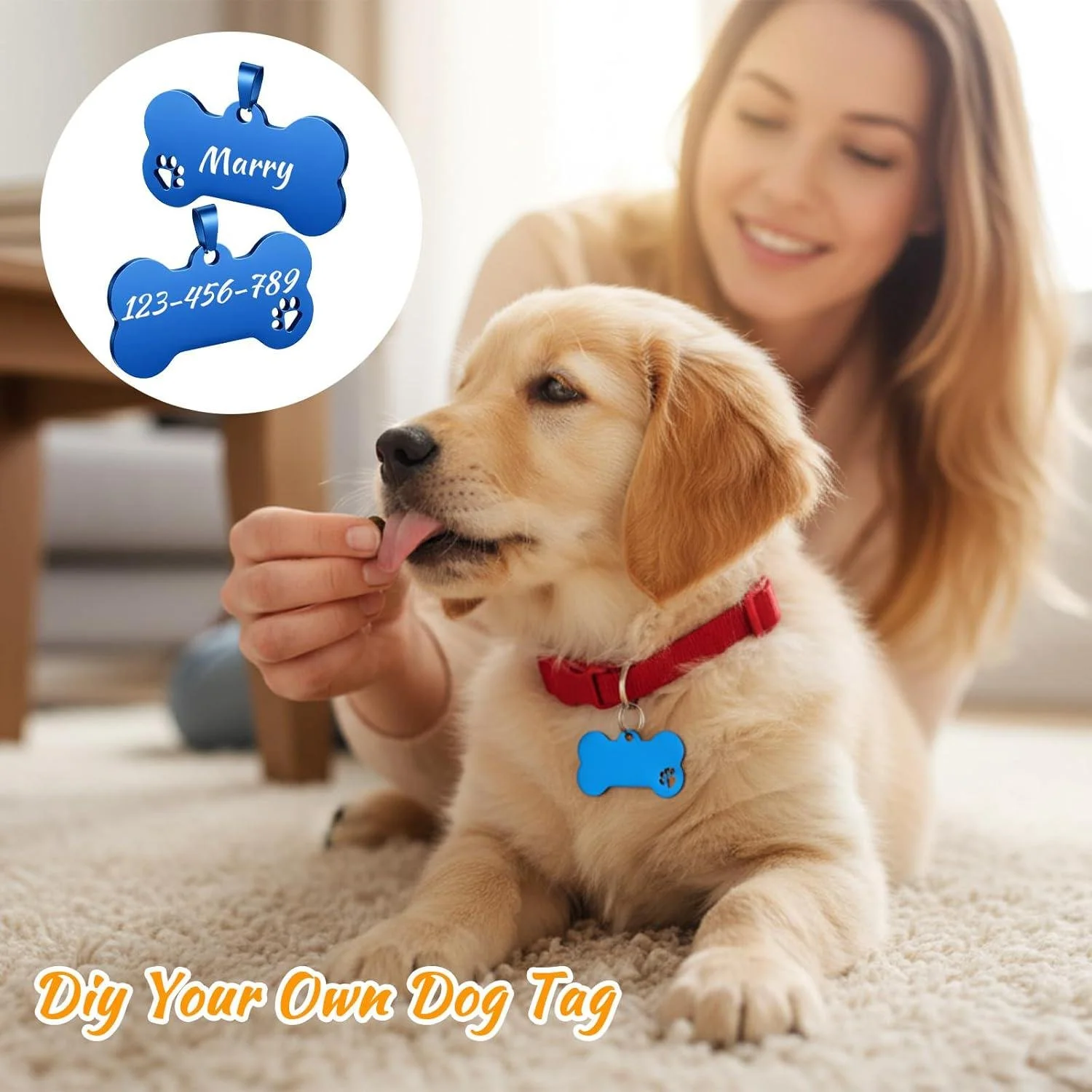 Custom Aluminum Dog Tag – Personalized Pet ID – Durable Engraved Tag – Fast Shipping