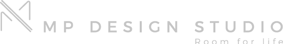 MP Design Studio logo with a stylized 'M' and 'P' above the text