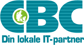 Logo for CBC, din lokale IT-partner, med teksten 'CBC' i store bogstaver og 'Din lokale IT-partner' under.