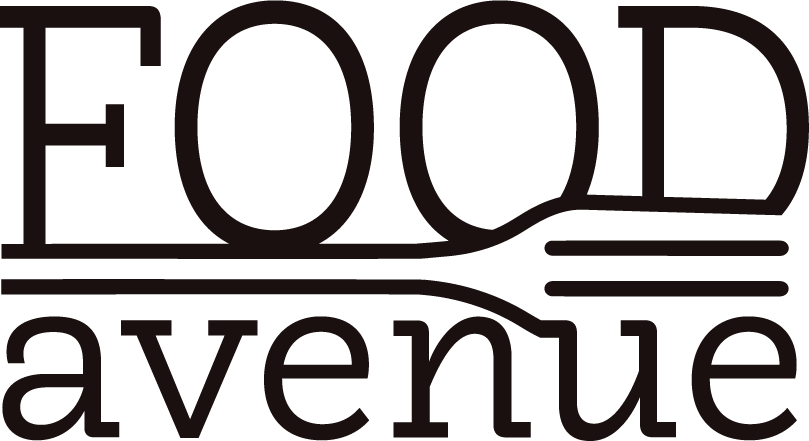 Tekstbaseret logo med ordene 'Food Avenue' i sort.
