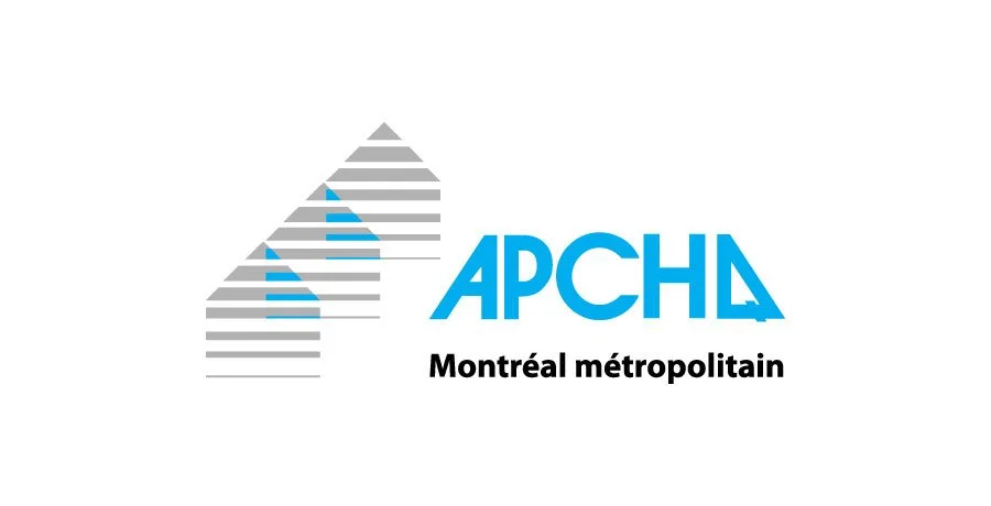 Logo of APCHA with the text 'Montréal métropolitain' beneath it.