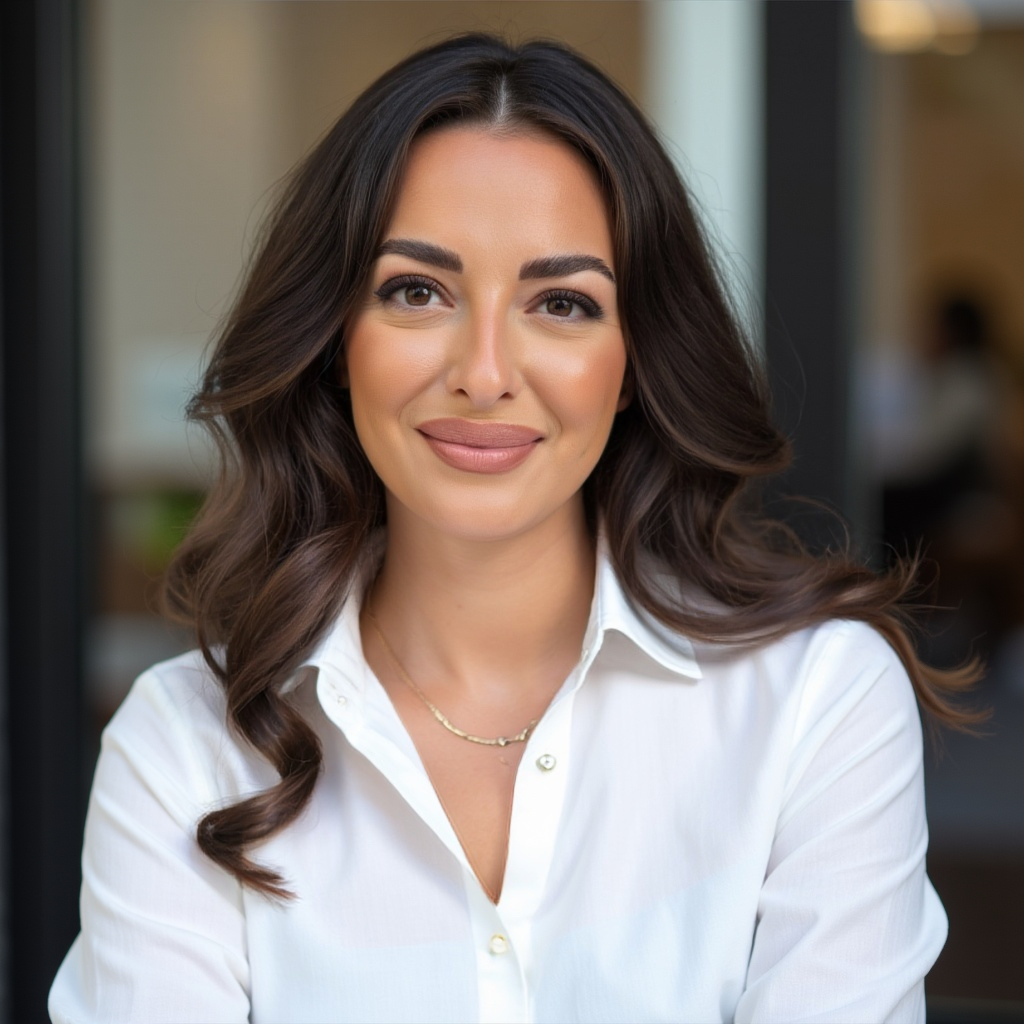 Ezgi Schneider | Psychologische Psychoterapeutin | München-Schwabing | Nahaufnahme in einem weißen Hemd.