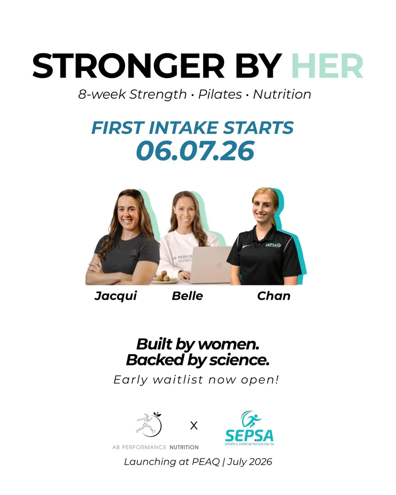 💙 The wait is finally over.

STRONGER BY HER officially launches 6 July 2026.

An 8-week personalised Strength, Pilates &amp; Nutrition program designed to help women feel stronger, more confident, and supported.

Built by women. Backed by science. 