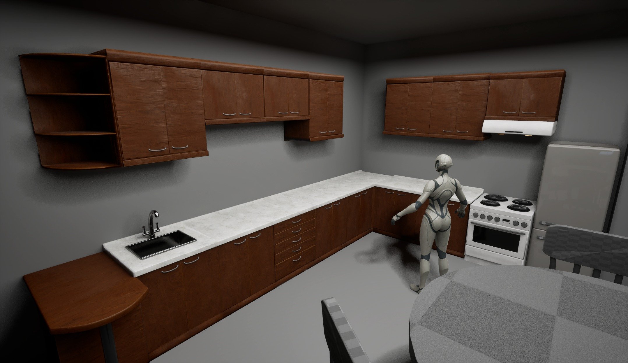 Currently working with Game Artists doing 3D assets for my Final Major Project, and here I was given the first unfinished version of kitchen counters, cabinets, oven and fridge freezer

#unreal #unrealengine #unrealengine5 #ue5 #gamedesign #gamedesig