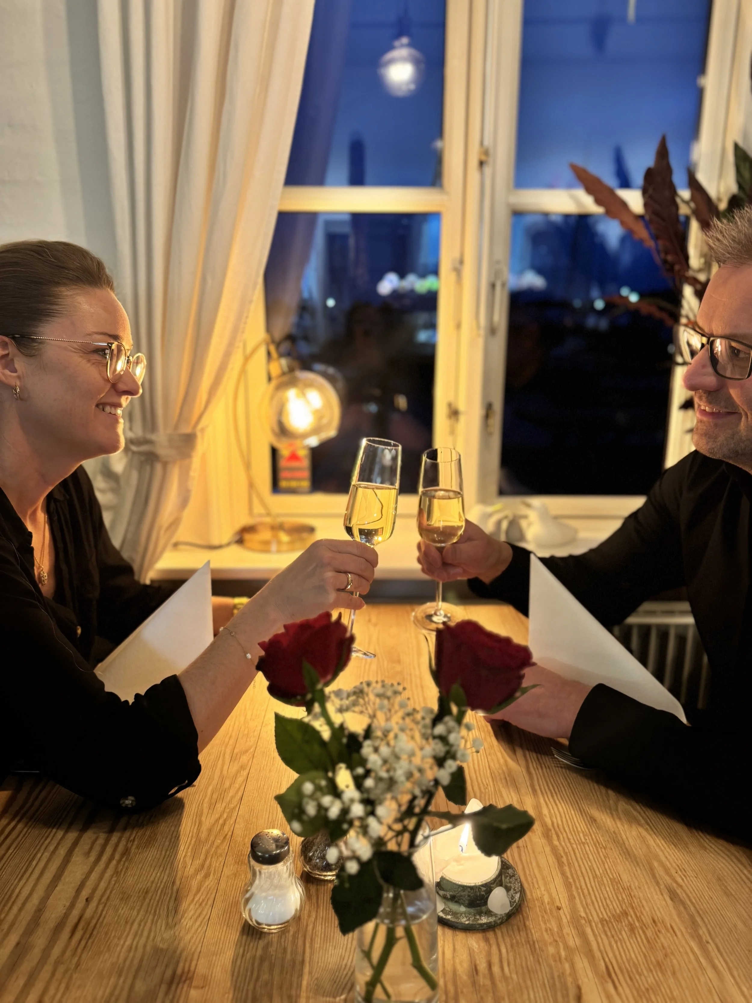 3-retters valentinesmenu med bobler