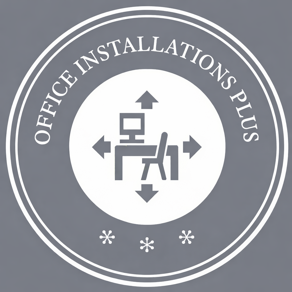 Icon for the Office Installations Plus company that provides professional office furniture delivery, installation, cubicle setup, relocation, cleaning, and handyman services for businesses of all sizes.