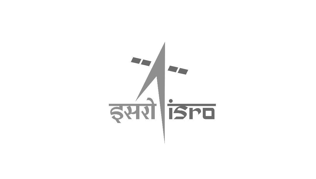 Logo of a space agency with an arrow and satellite imagery, featuring Hindi and English text that reads 'इसरो' and 'ISRO'.