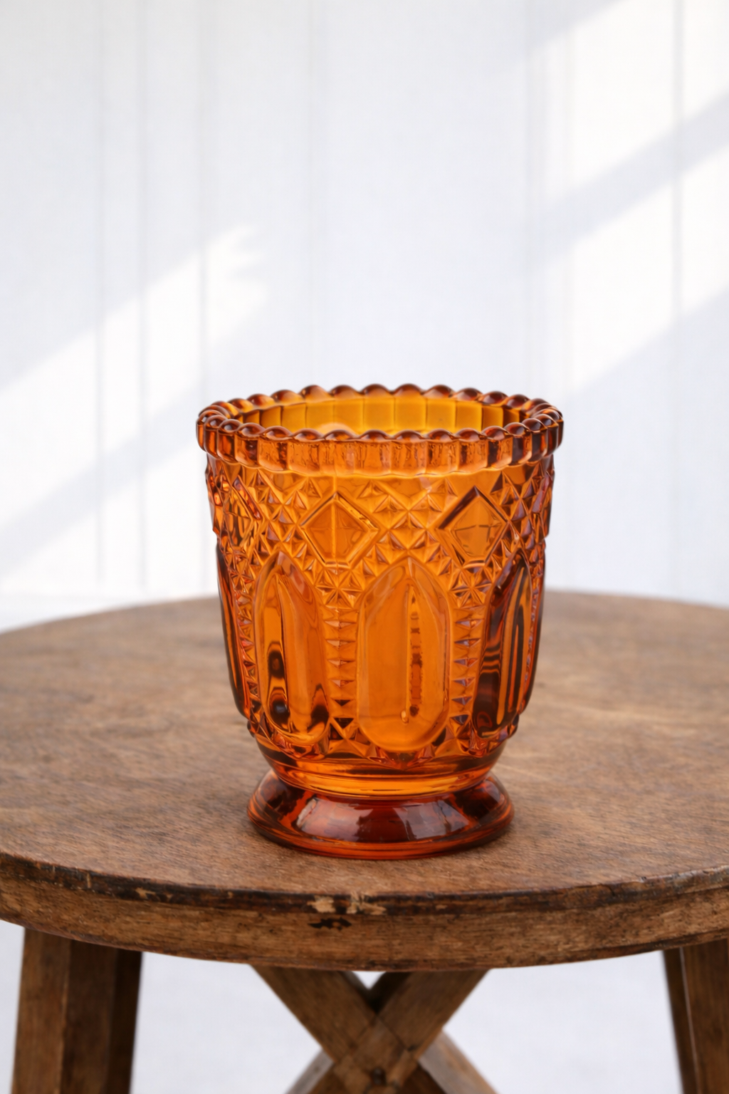 Amber Crystal Candle Holders with Tea light  (36)- $1.80 each to rent