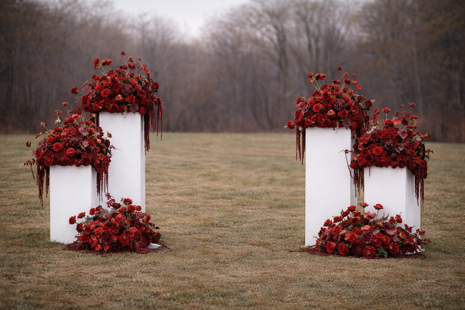 Ramona Arch Scene (Includes 2 pedestals, 6 arrangements)- $475.00