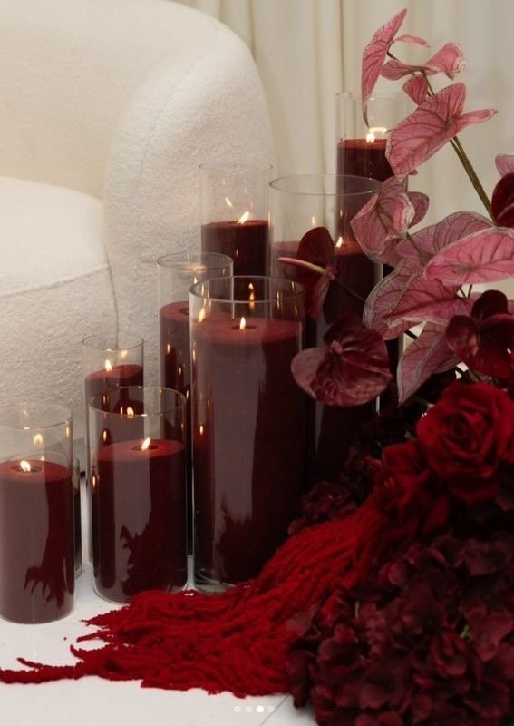 50 Red Sand Wax Cylinder Candles (6,8,10,12 Heights) - $300.00 (10 sets of 50 available)