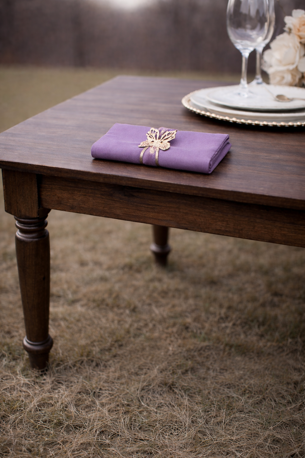 Purple Polyester Napkins- $1.25 each to rent