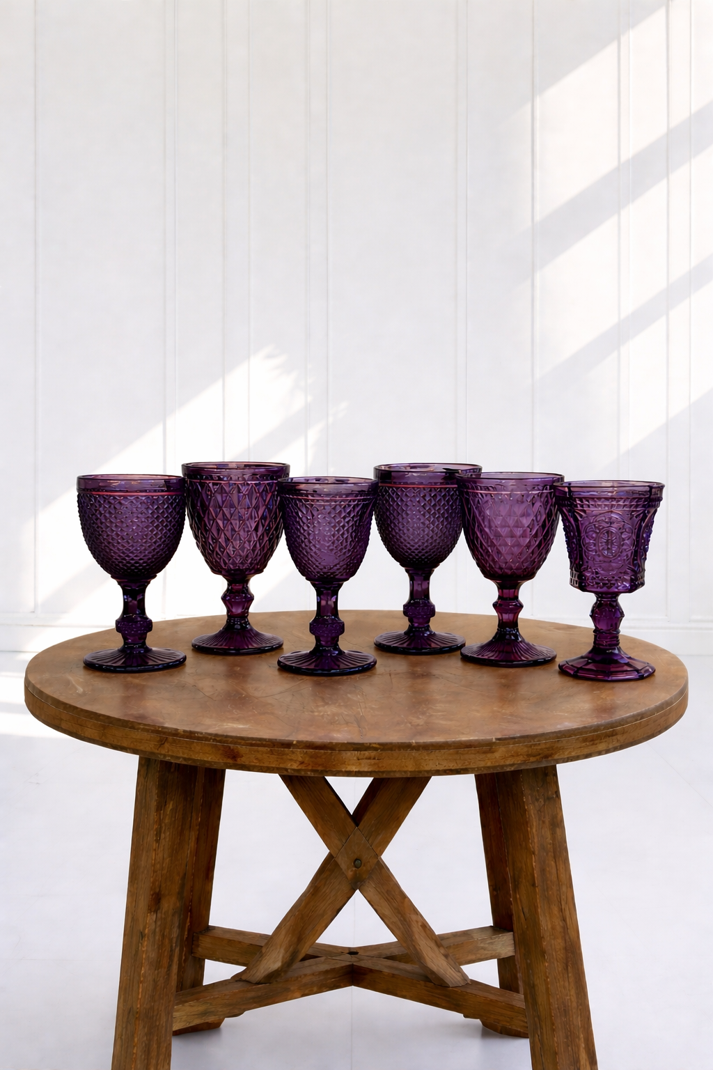Purple Mismatched Goblets