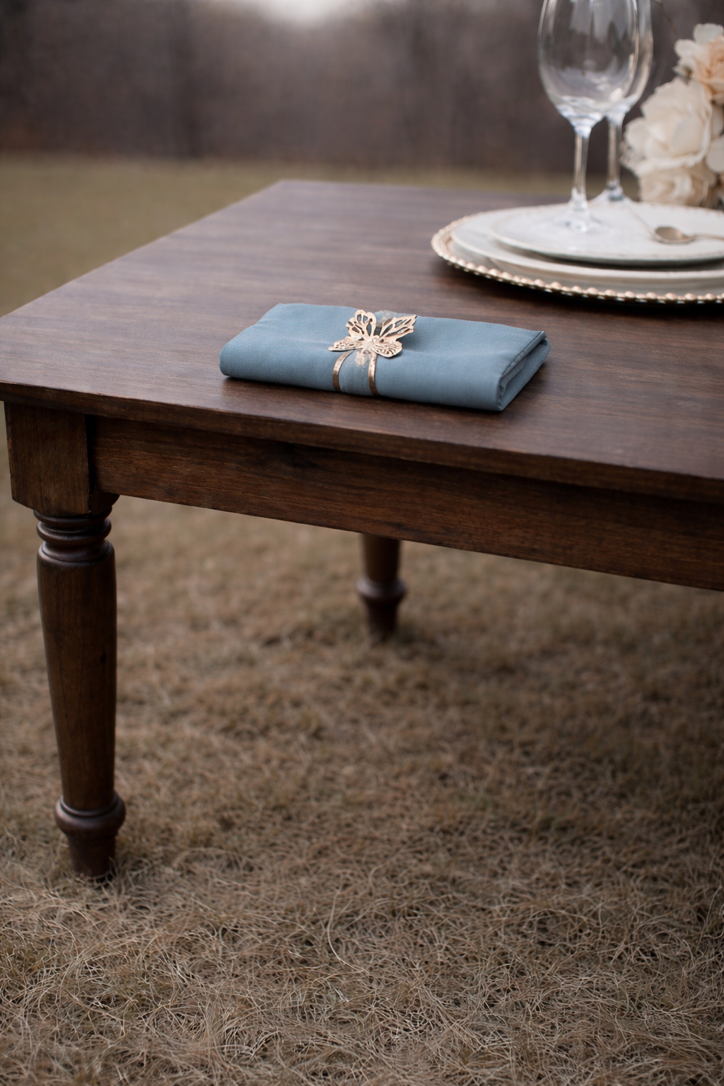 Dusty Blue Polyester Napkins