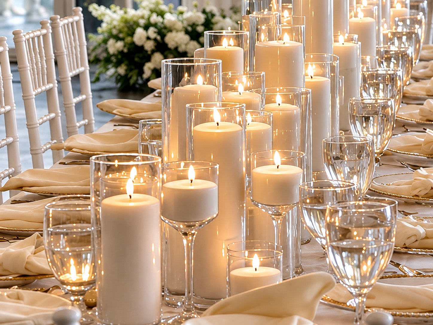 50 Stemmed Sand Wax Candle Holders- $200.00