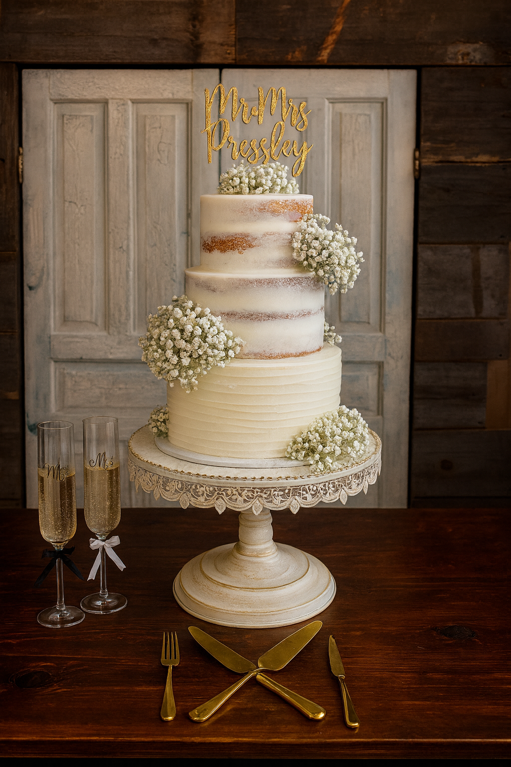 White Antique Style  Cake Stand (10 or 16in Dia)- $20.00 each to rent
