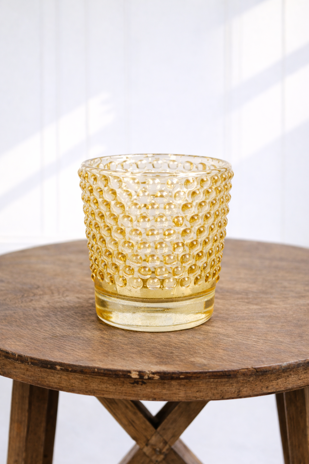 Gold Hobtail Candle Holders with Tea light  (36)- $1.80 each to rent